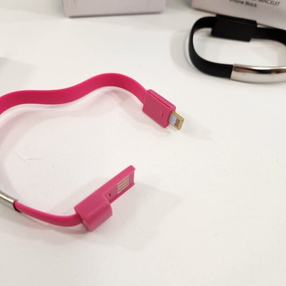 Avon USB Phone Charger Bracelet x 4 iPhone Black Pink NEW - Picture 7 of 10